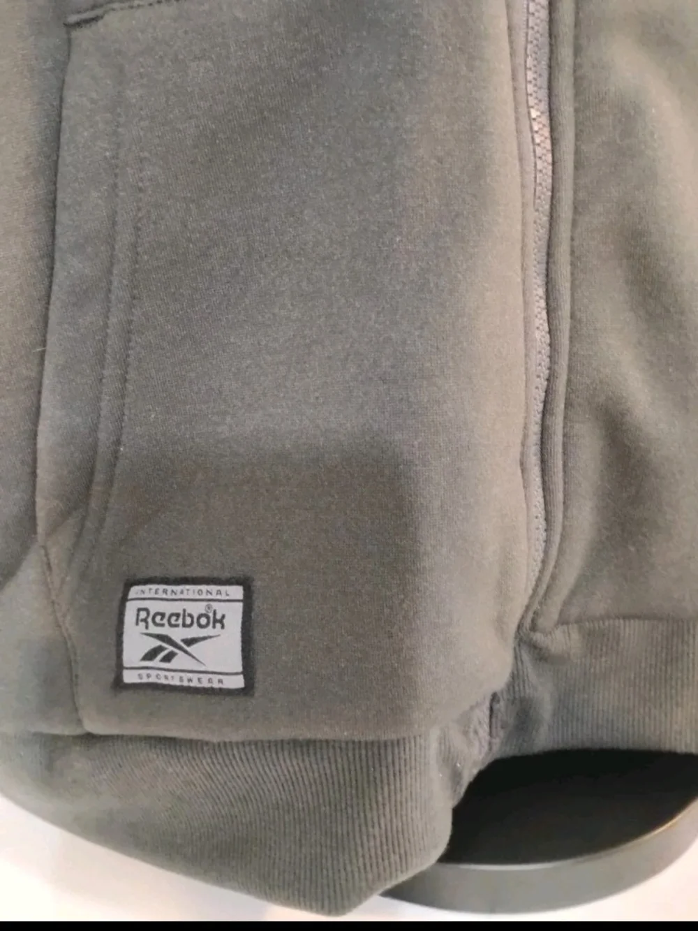 NWT Reebok Mens Full Zip Sherpa Lined Hoodie Jacket Charcoal Size L MSRP $80